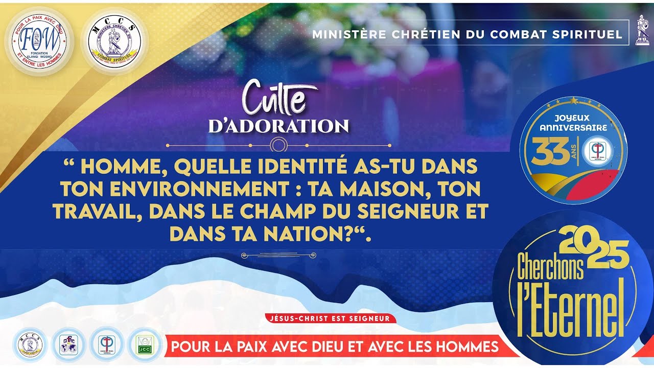 CULTE D'ADORATION DIMANCHE 23 MARS 2025
