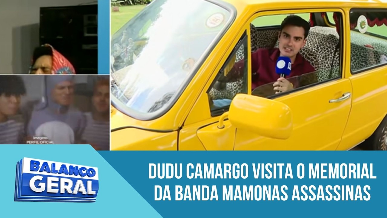 Dudu Camargo visita o memorial da banda Mamonas Assassinas em Guarulhos (SP)