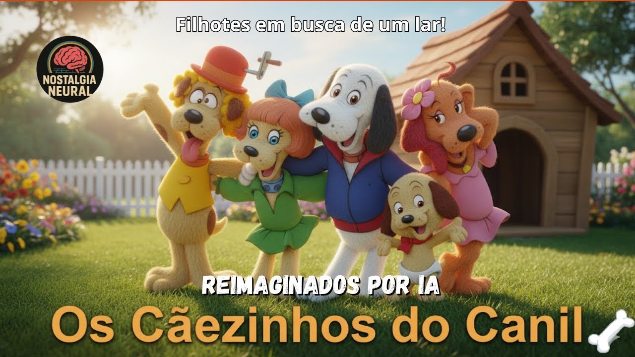 Os Cãezinhos do Canil reimaginados por IA 🐾🐶: filhotes em busca de um lar 💙🏠