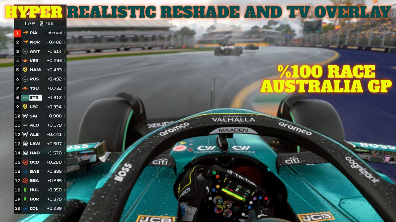 F1 25 | HYPER REALISTIC RESHADE AND TV OVERLAY | AUSTRALIAN GP RACE 2025