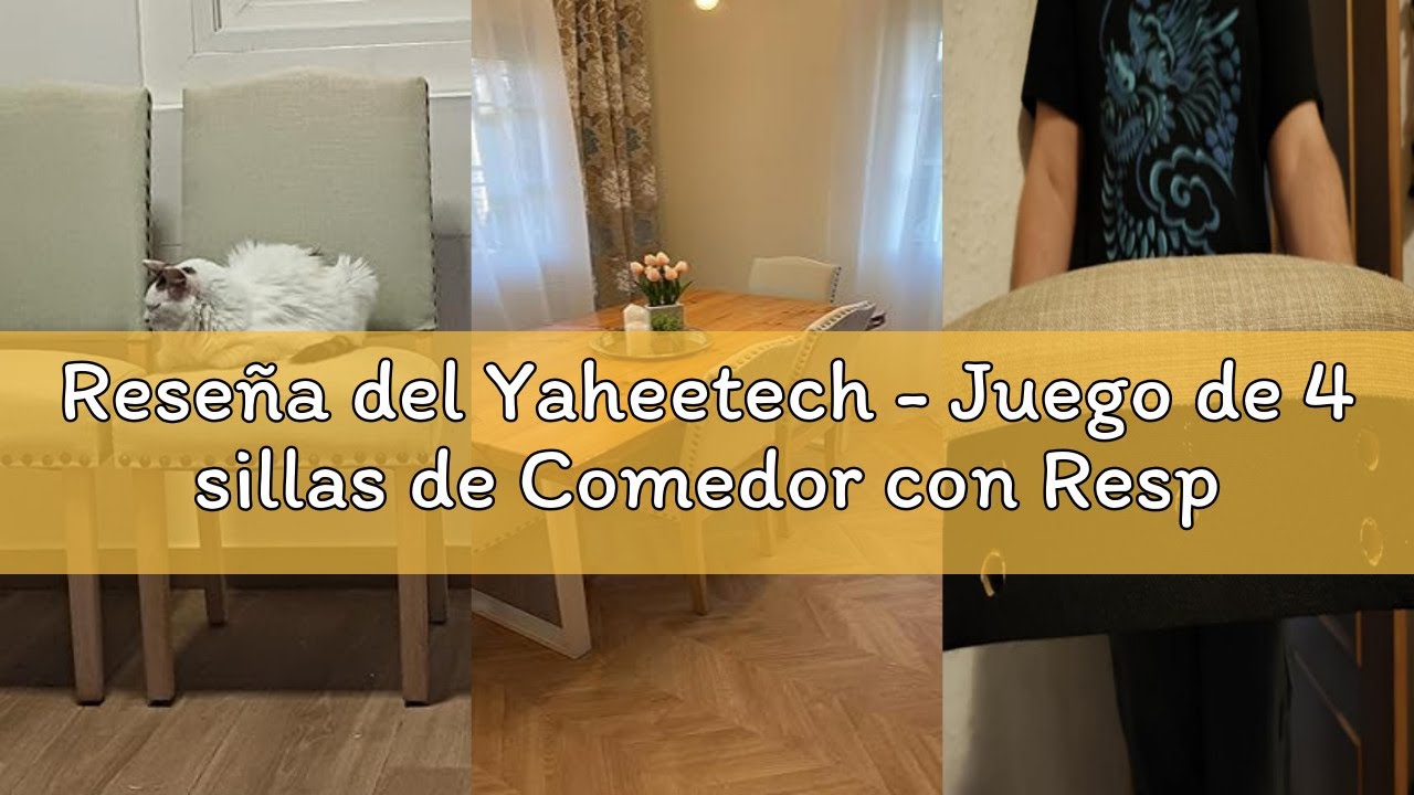Reseña del Yaheetech - Juego de 4 sillas de Comedor con Respaldo Alto, sillas de Cocina, Patas de Ma