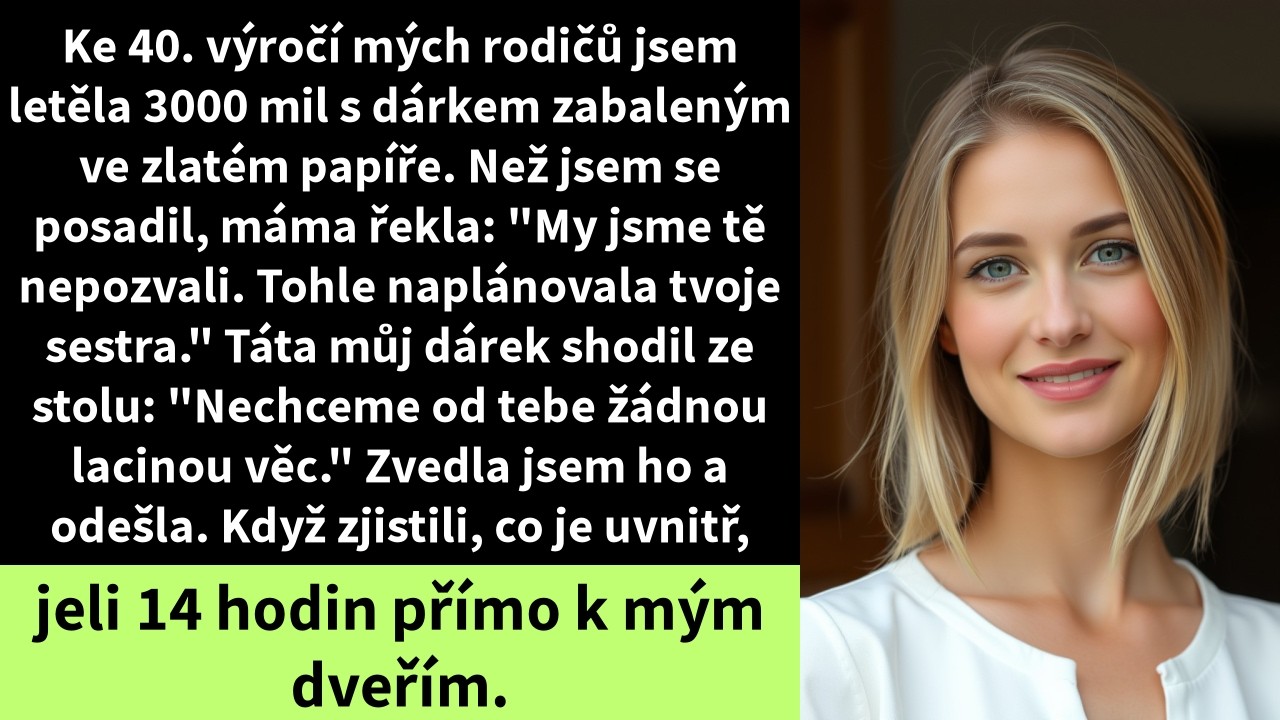 Ke 40. výročí mých rodičů jsem letěla 3000 mil s dárkem zabaleným ve zlatém papíře.