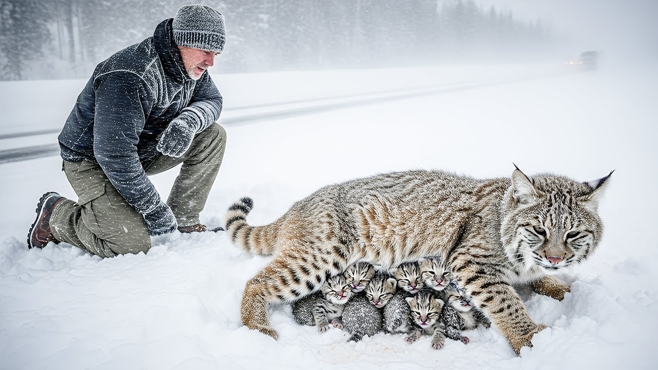 A Mother Lynx Desperately Begs Humans In A Snowstorm | Animal Rescue Short Film