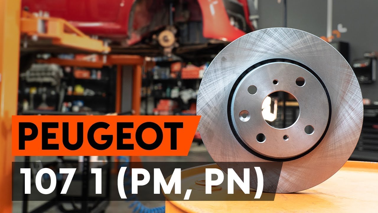 Hoe een remschijven vooraan vervangen op een PEUGEOT 107 1 (PM, PN) [AUTODOC-TUTORIAL]