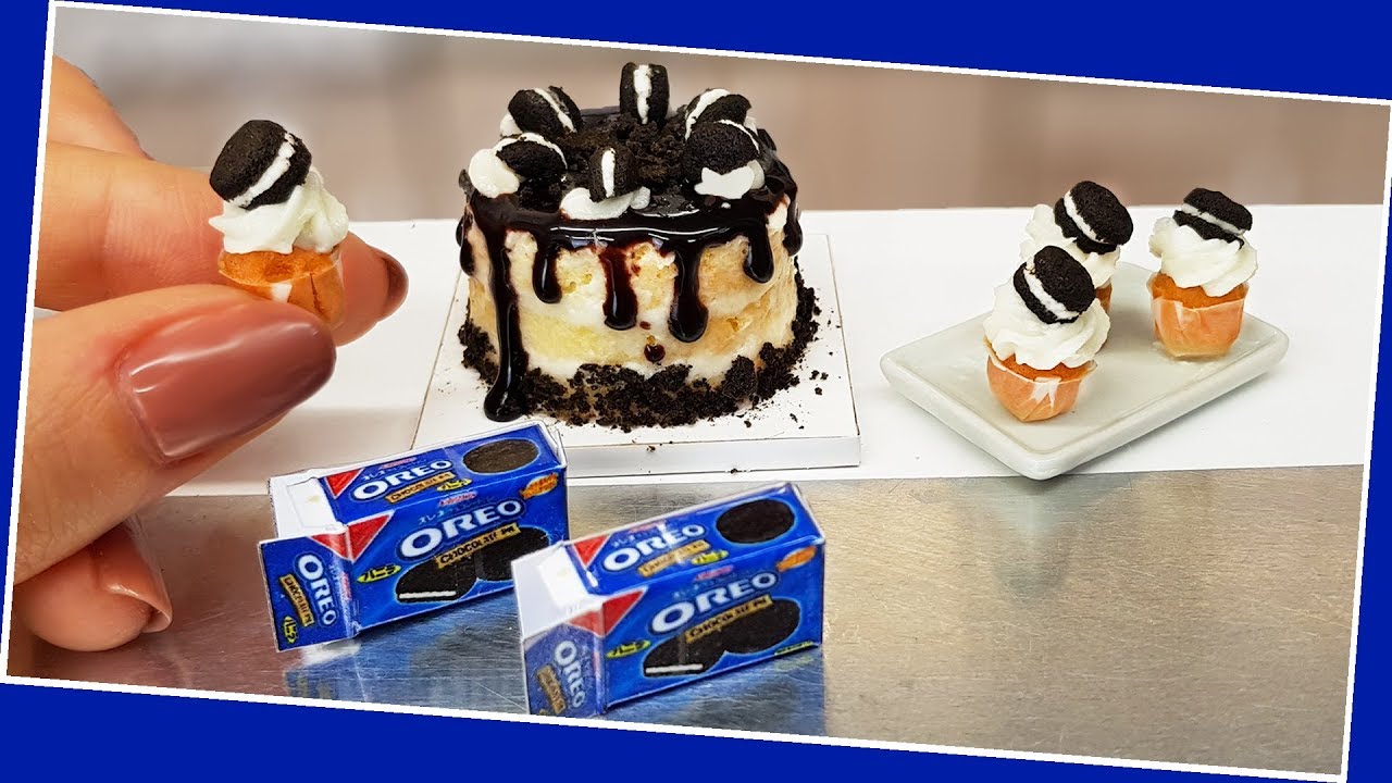 Real, mini OREO cake & cupcakes 🍩 /Jenny's mini cooking / diy / how to / Oreo love / mini food tiny