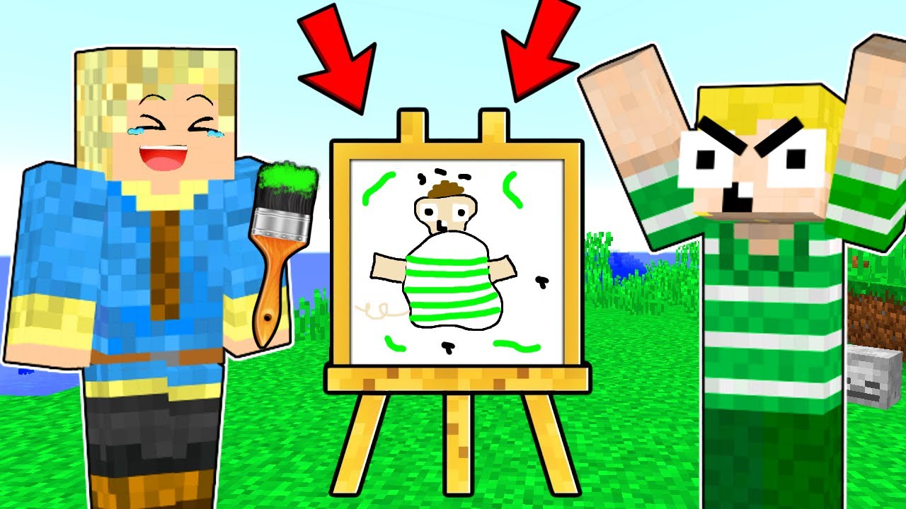 Vi MALER Hinanden i Minecraft!!
