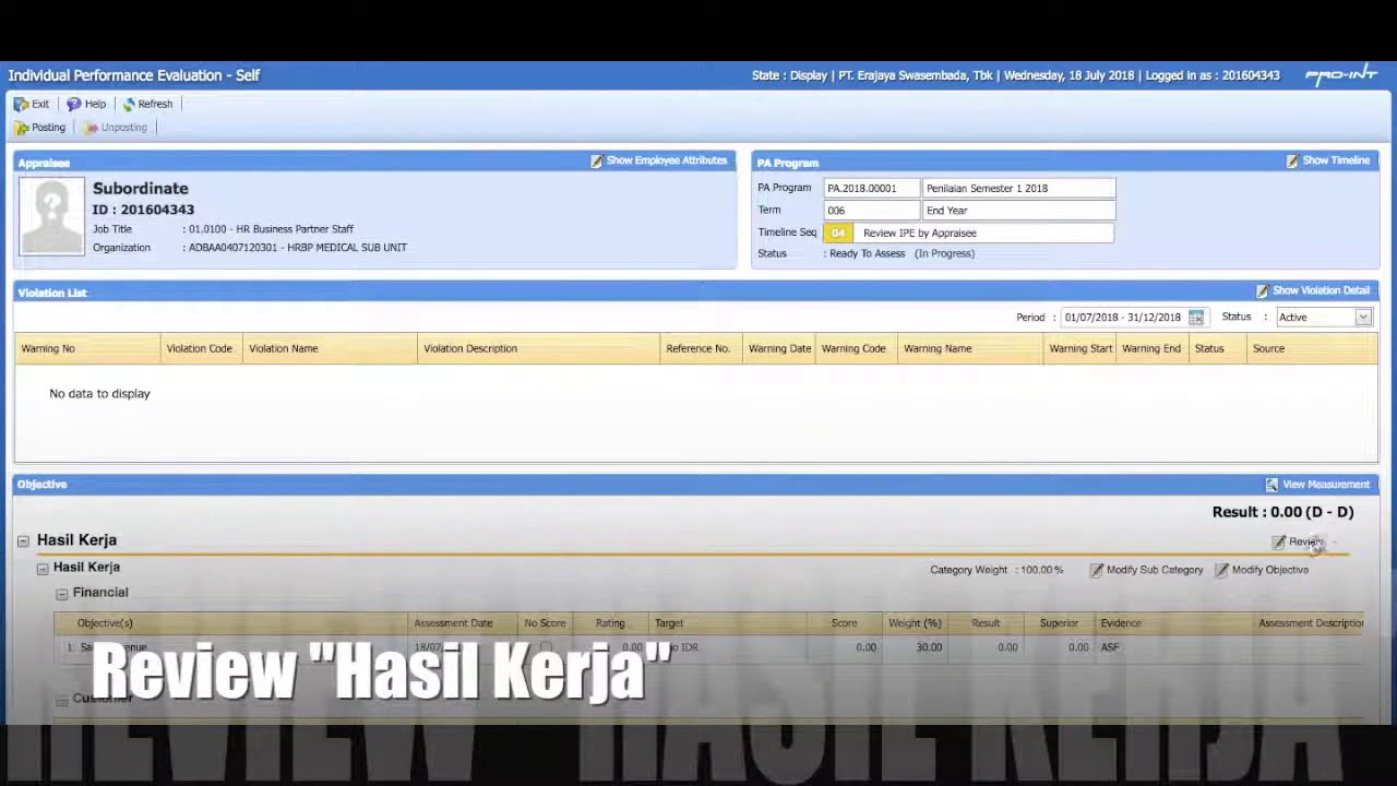 Proses Penilaian Pribadi / Review IPE by Appraisee