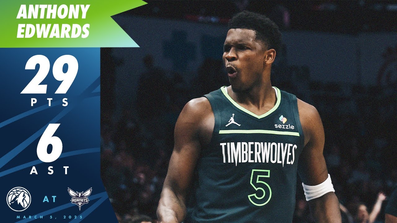 Anthony Edwards Scores 29 Points Against Hornets| 03.05.25