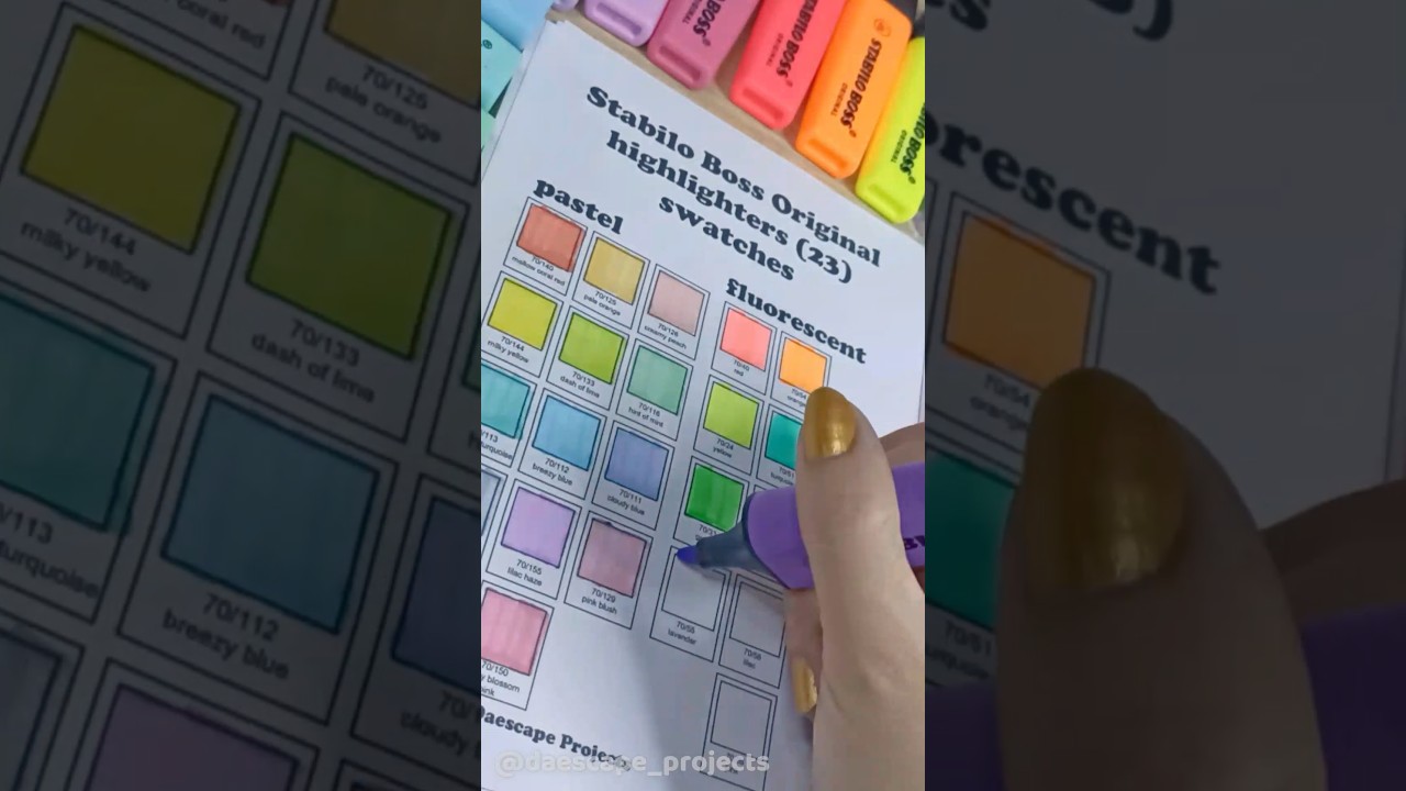 🌈Color swatching Stabilo Boss highlighters