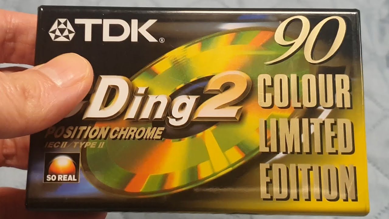 Unwrapping a TDK CDing type 2 cassette tape, Colour Limited Edition from 2001