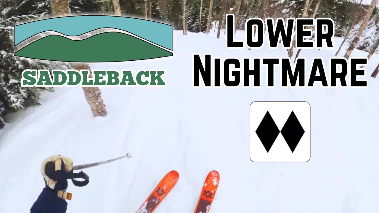 Skiing Lower Nightmare Glades at Saddleback Maine