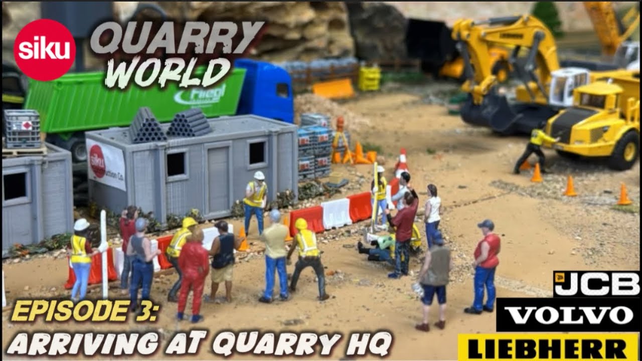SIKU CONSTRUCTION QUARRY | Liebherr | Volvo | JCB | Stop Motion Diorama | Diecast | Excavators Crane