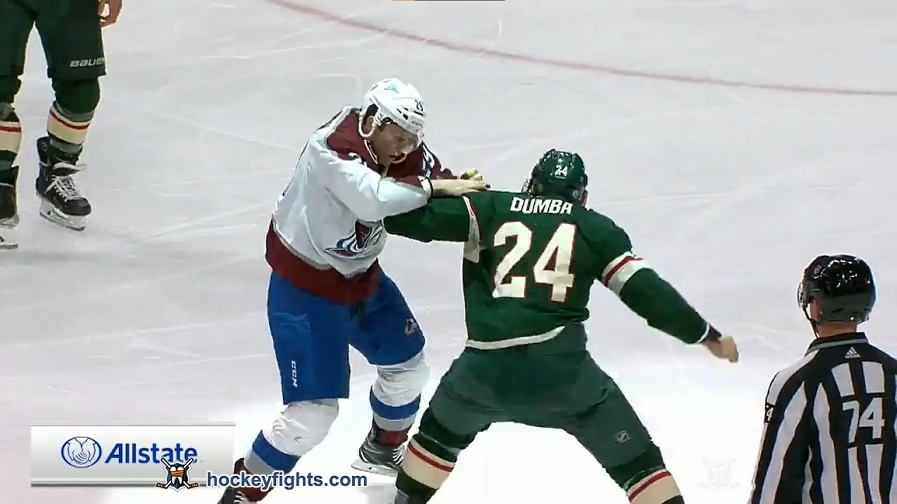 Nathan MacKinnon vs Mathew Dumba Mar 27, 2022
