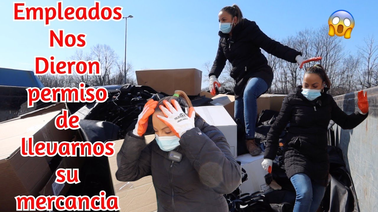Empleados Nos Dan Permiso de sacar Los paquetes de la Basura😱😳Pero  casi me lleva el camion😭#Noemy
