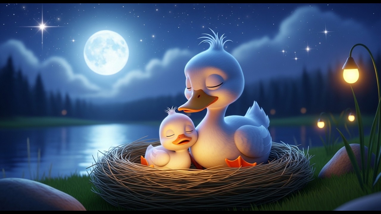 Baby Duck Sleeping Rhyme 🦆🌙 | 3D Bedtime Lullaby for Kids | Soft Sleep Song