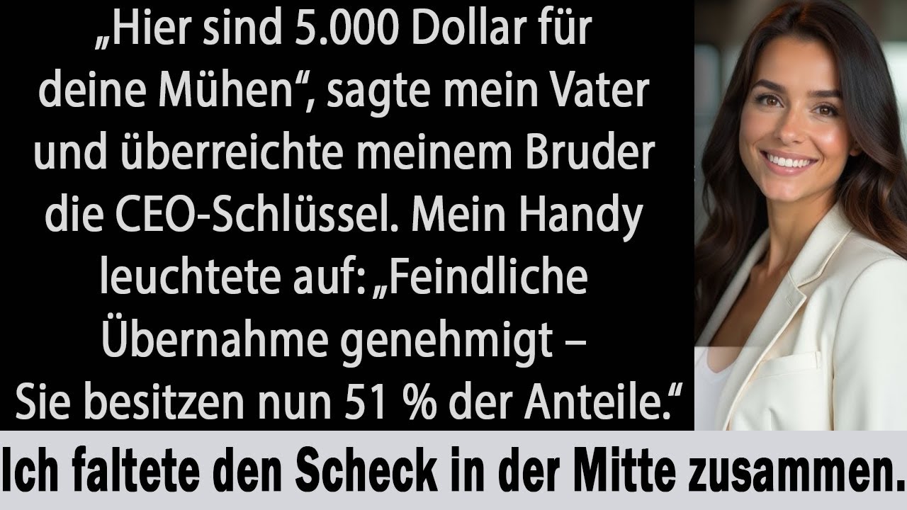 Beim Weihnachtsessen übergab mein Vater meinem Bruder die Firma –und mir einen Entschuldigungsscheck