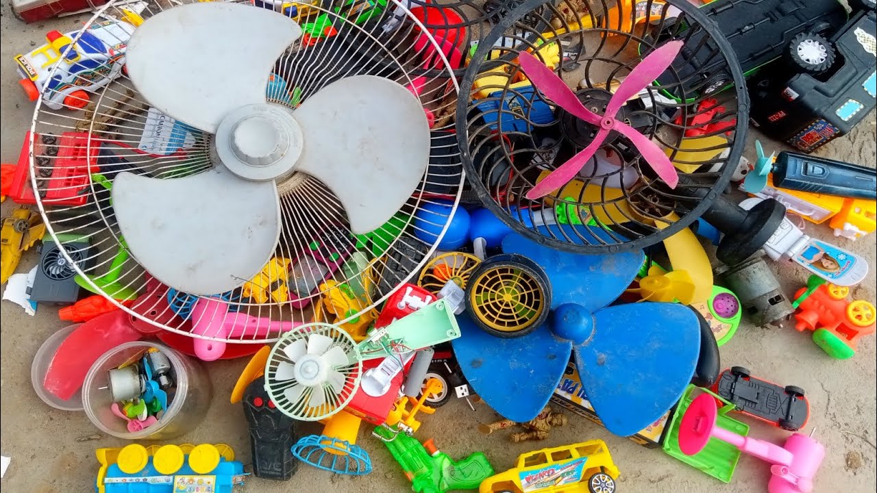 How to make awesome ideas from scrap using a 12V battery ,Fan & DC motor. Breaking and opening toys 