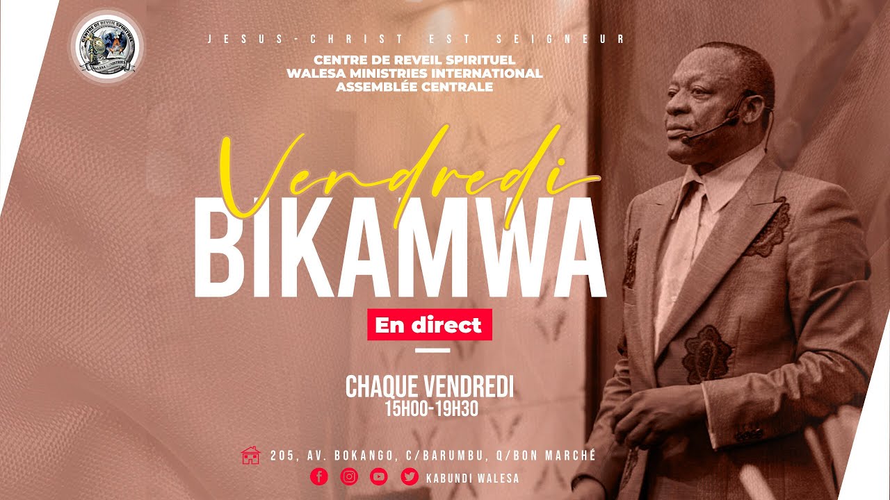 Direct : CULTE VENDREDI BIKAMWA 24 MAI 2024 Avec (Ev: claude kabundi walesa)