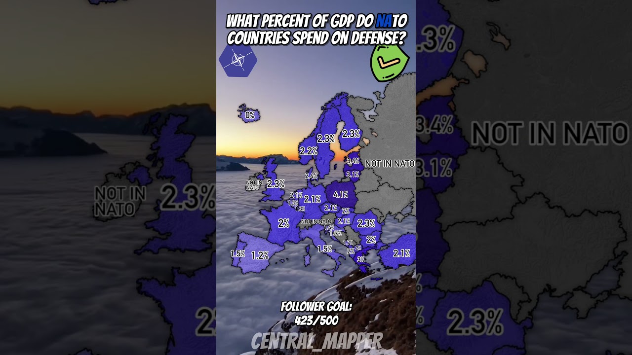 What percent of GDP do NATO countries spend on defense? #fyp #fypシ #nato #mapping #mappingvideo