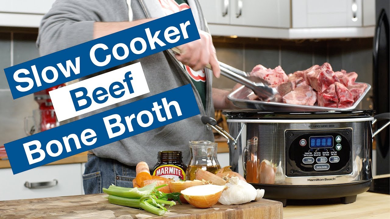 🔵 Slow Cooker Beef Bone Broth Recipe 