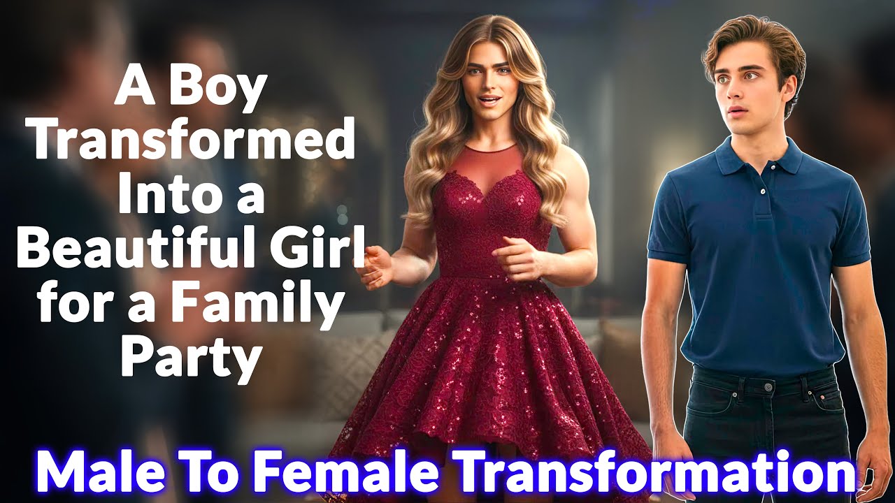 A Boy Transformed Into a Beautiful Girl for a Family Party | Male to Female Crossdressing Story