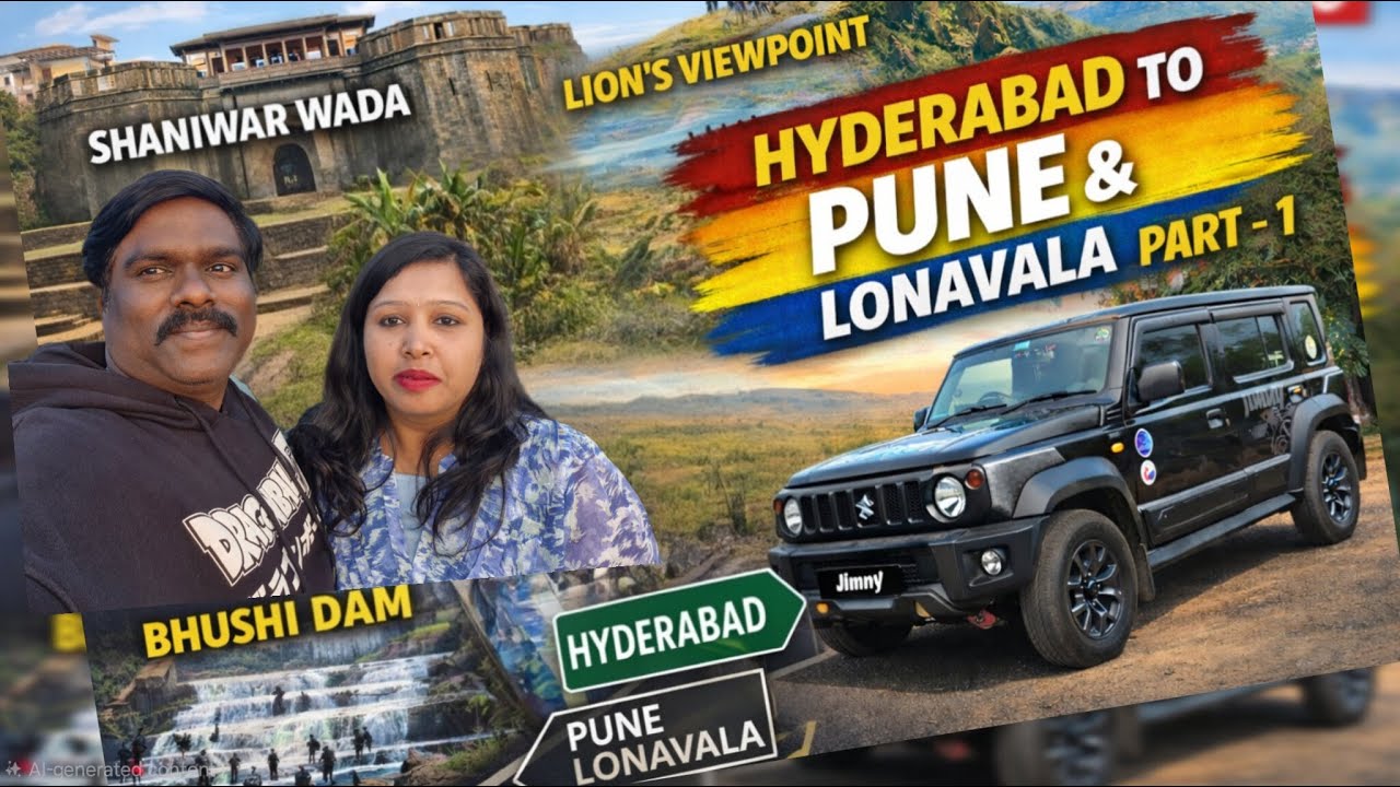 Epic Road Trip 🚗 | Hyderabad → Pune → Lonavala - Part 1| Lion’s Point & Bhushi Dam & Mapro Gardens