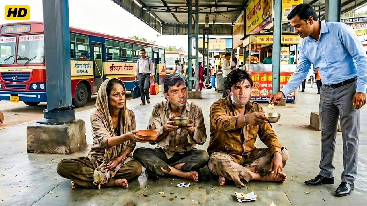 धर्मेंद्र और सुनील शेट्टी के बहन ने बस स्टॉप पर मांगी भीक | Sunil Shetty, Amrish Puri Bollywood Film