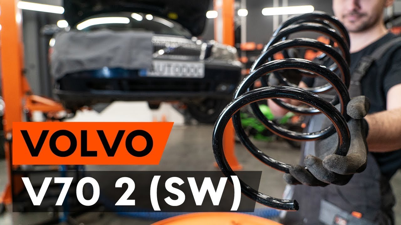 How to change front springs / front coil springs on VOLVO V70 2 (SW) [TUTORIAL AUTODOC]