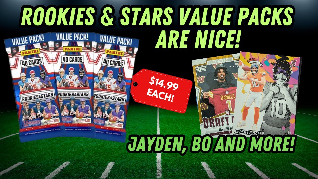 2024 PANINI ROOKIES AND STARS VALUE PACKS ARE NICE! Jayden Daniels, Bo Nix and Rookie Cards Galore!