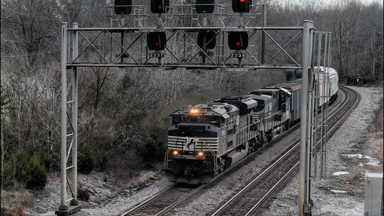 Norfolk Southern 196 heads thru CP Rugby Road in Robbins Tennessee 