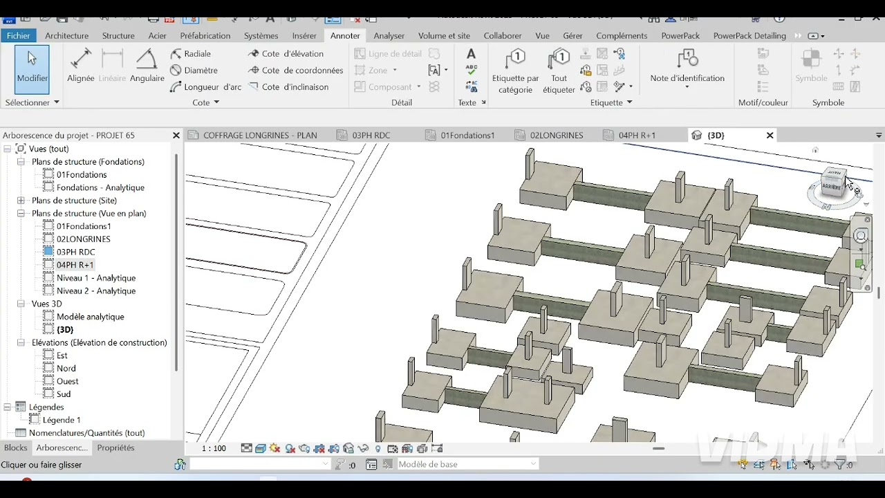 Aperçu plan béton type bureau d'études.