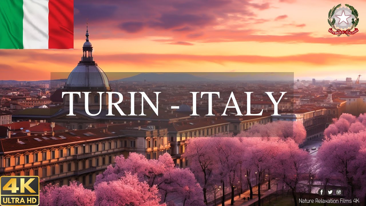 Beautiful TURIN 4K • Peaceful Relaxation Film with Italian Music, Instrumental Romantic - Video 4K