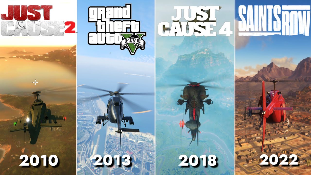 Jumping From the Helicopter in 12 different Games