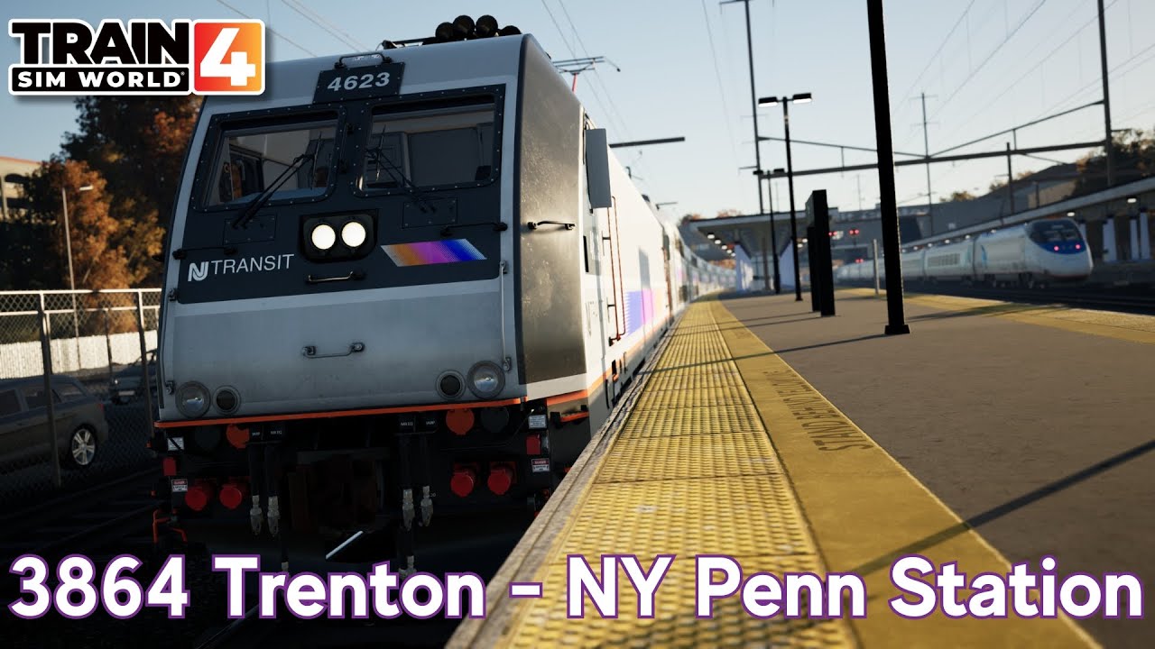 3864 Trenton - NY Penn Station - Northeast Corridor: New York - Trenton - ALP-46 - Train Sim World 4