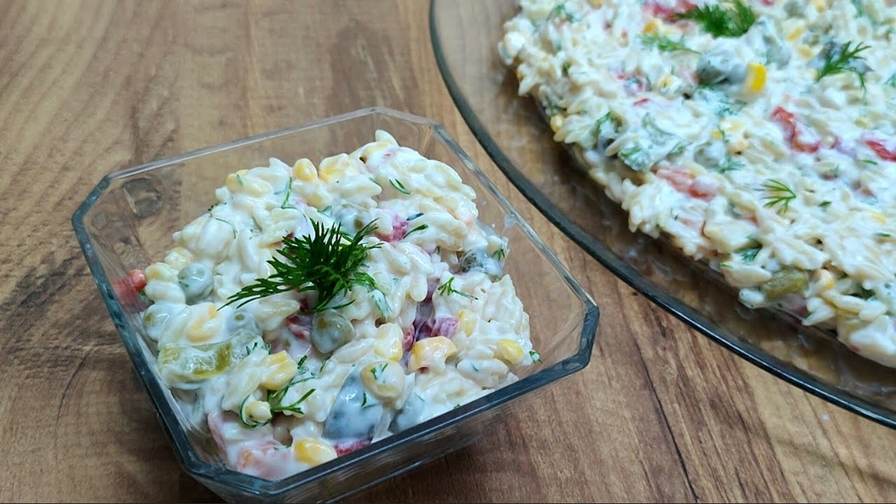 YOĞURTLU Arpa şehriye salatası tarifi -G&uuml;n salata tarifleri -G&uuml;n salatası