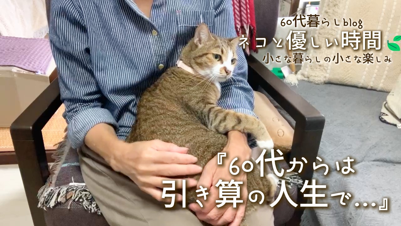 【57🍃】『ネコと優しい時間🍃』60代からは引き算の人生で…／60代っていいなぁ…／普段の暮らしの中にある小さな喜び