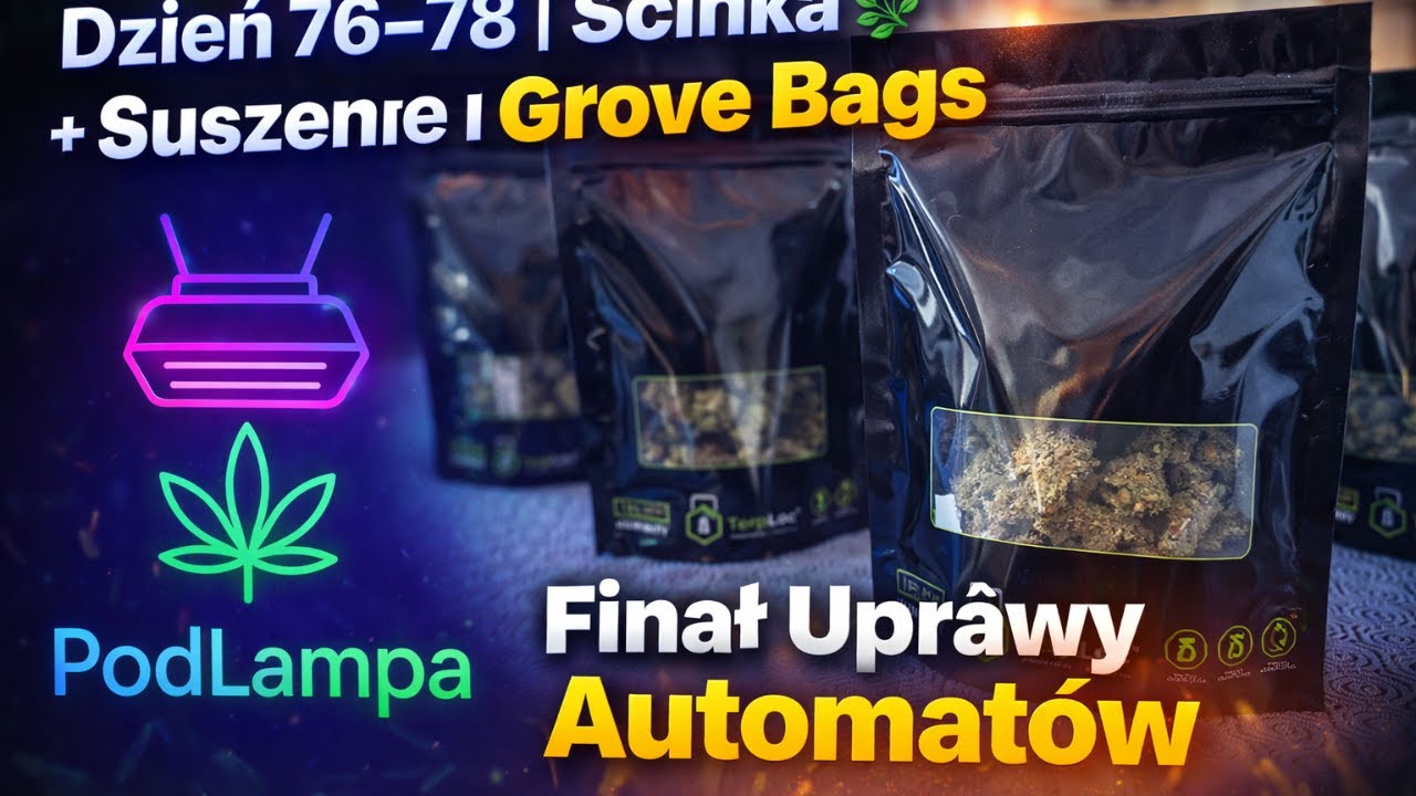 Dzień 76–78 | ŚCINKA 🌿 + SUSZENIE i GROVE BAGS | Finał Uprawy Automatów