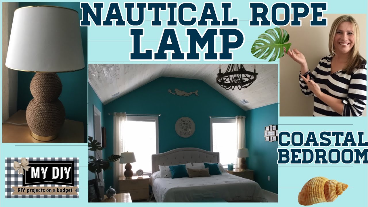 Nautical Rope Lamp |  Coastal Bedroom Ideas | UPCYCLE!