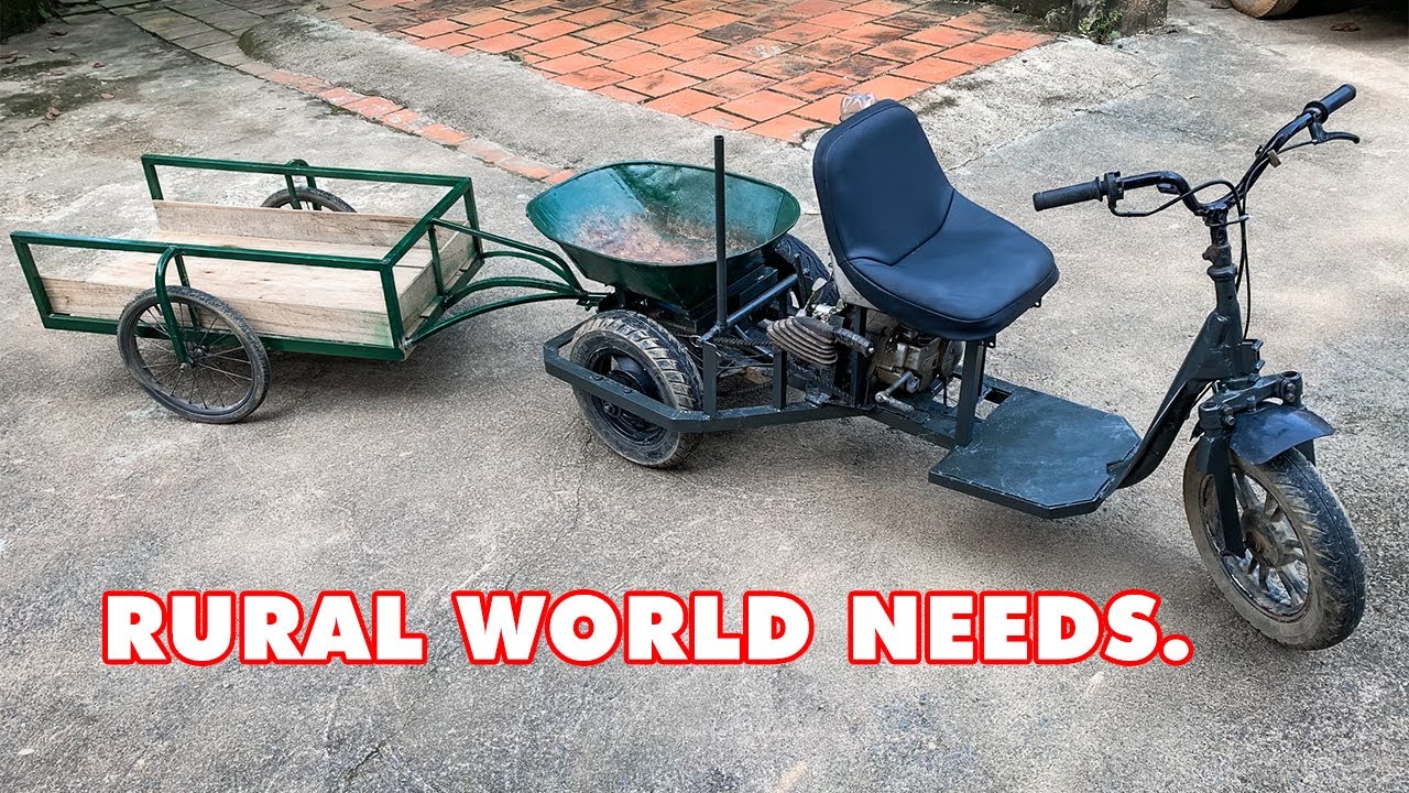 Necessity is the Mother of Invention! Wheelbarrow and Scrap Engine: Welcome to HTN Vegetable! 🚗🌱