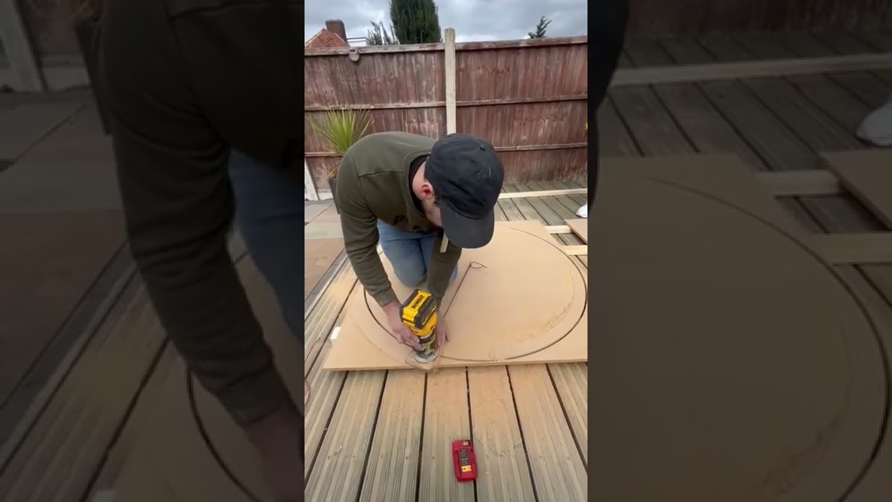 HOW TO CUT THE WORLDS 1ST PERFECT CIRCLE - DEWALT PALM ROUTER #dewalt #router #homeimprovement #diy