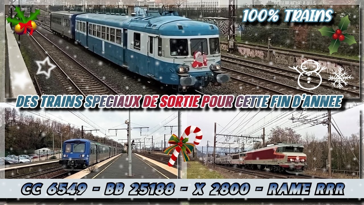 Trains des Lumières à Lyon et Train historique en Savoie - CC 6549 - BB 25188 - X 2800 - Rame RRR