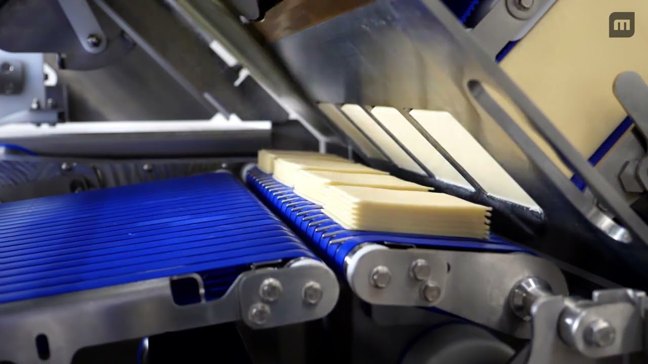 MULTIVAC High-Output Slicing Solution for Cheese - Staggered Stack Portions