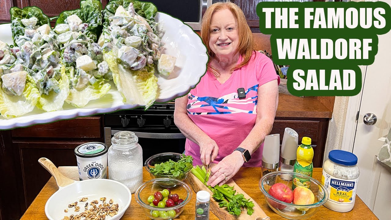 THE FAMOUS WALDORF SALAD, Refreshing Fruit & Nut Salad With a Creamy Dressing
