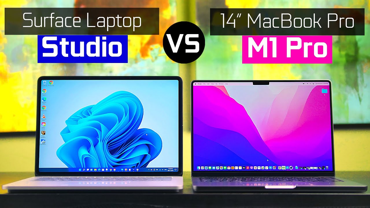 14-дюймовый MacBook Pro с процессором M1 Pro против Microsoft Surface Laptop Studio