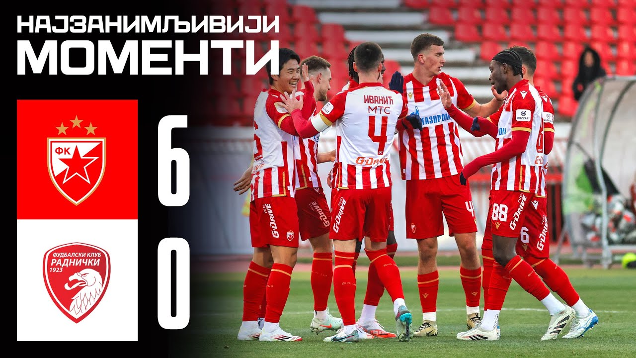 Crvena zvezda - Radnički 1923 6:0, highlights