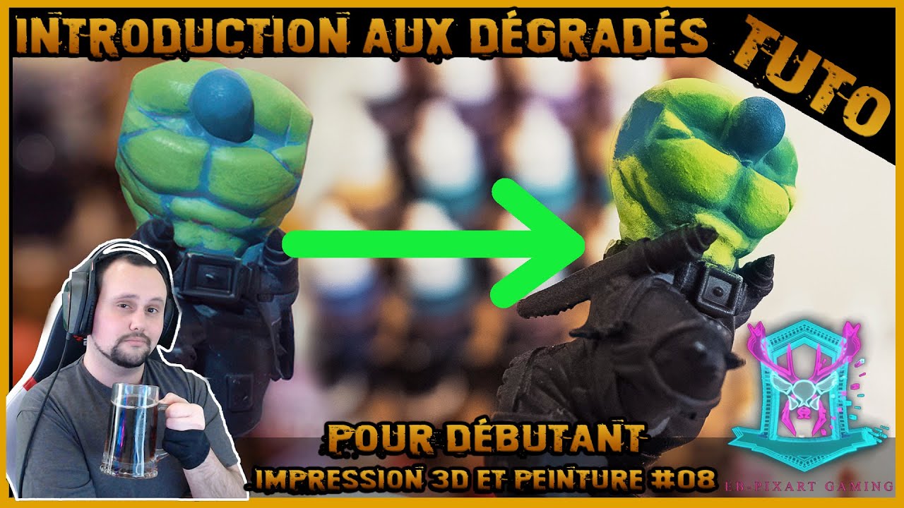 [tuto peinture figurine] Dégradés de couleur sur figurine 01