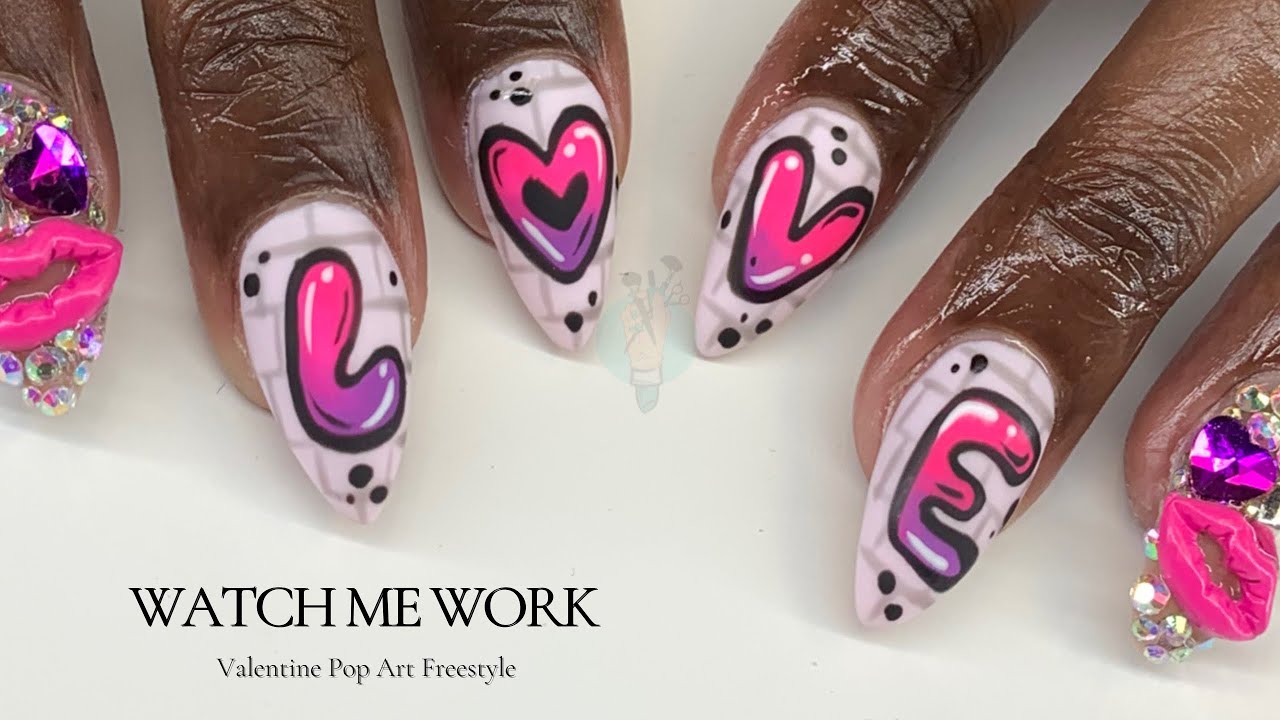 Watch Me Work : how to graffiti nail art : short almond nails