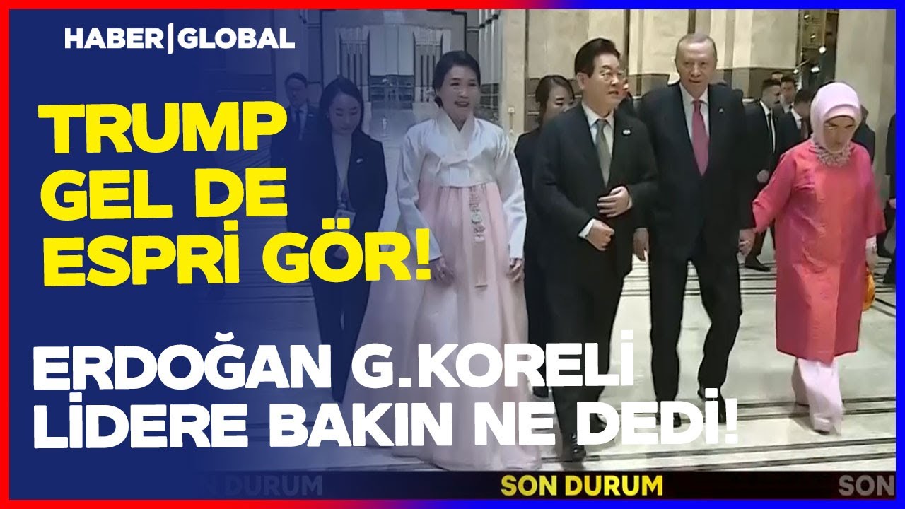 Cumhurbaşkanı Erdoğan G&uuml;ney Koreli Lidere Beştepe'yi Gezdirirken Espriyi Patlattı!