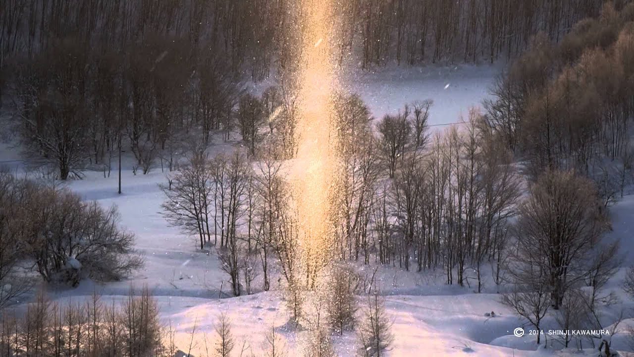 【北海道の絶景】サンピラー現象　Pillar of light shining