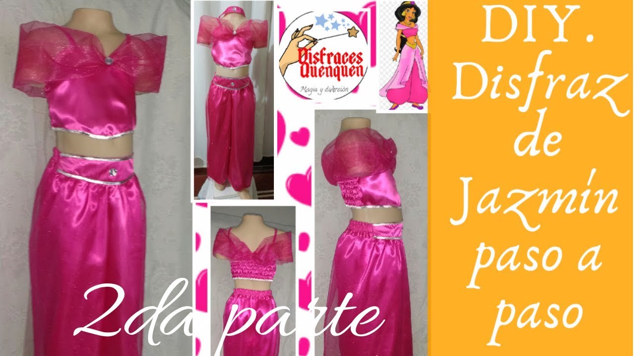 DIY. DISFRAZ de JAZMÍN de Aladino 🧞‍♀️ para niña. 2da parte: COMO HACER el TOP. Jasmine Costume